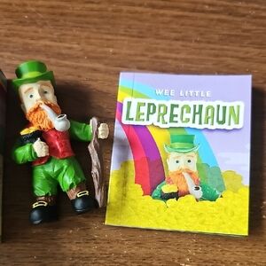 NIB Wee Little Leprechaun Figurine W Story Book By Sarah O'Brien Collectible Set
